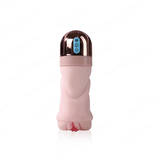 Compact suction and vibrating pocket pussy