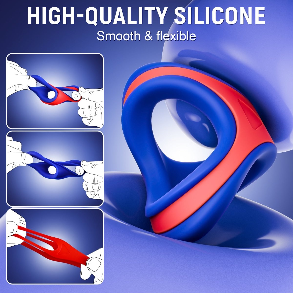 Detachable and Flexible Silicone Male Cock Ring