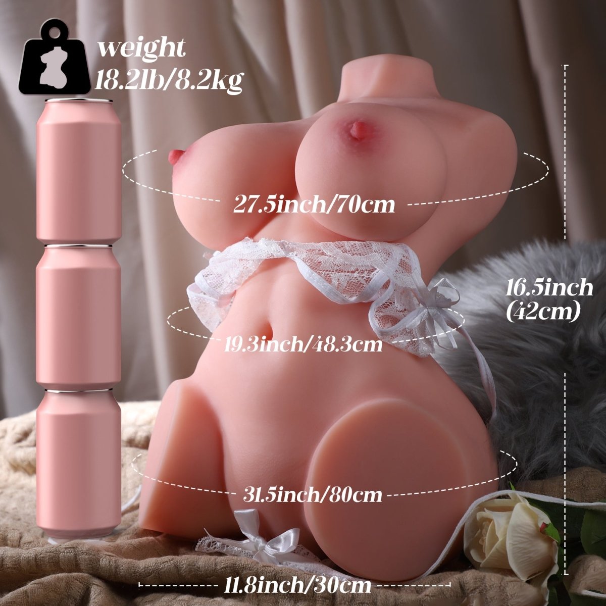 18lb TPE Torso Sex Doll with Dual Channels