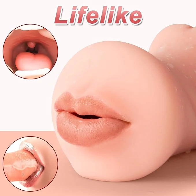 3-in-1 Pocket Pussy Male Masturbator – Realistic Blowjob
