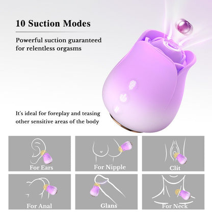 App-Controlled Rose Suction Vibrator