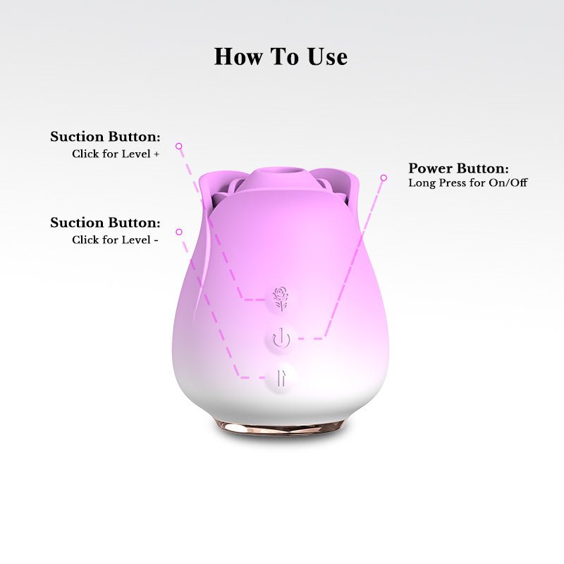 App-Controlled Rose Suction Vibrator
