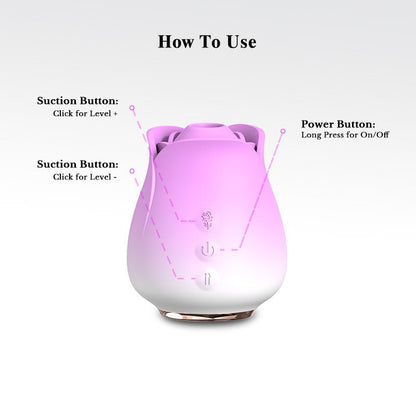App-Controlled Rose Suction Vibrator