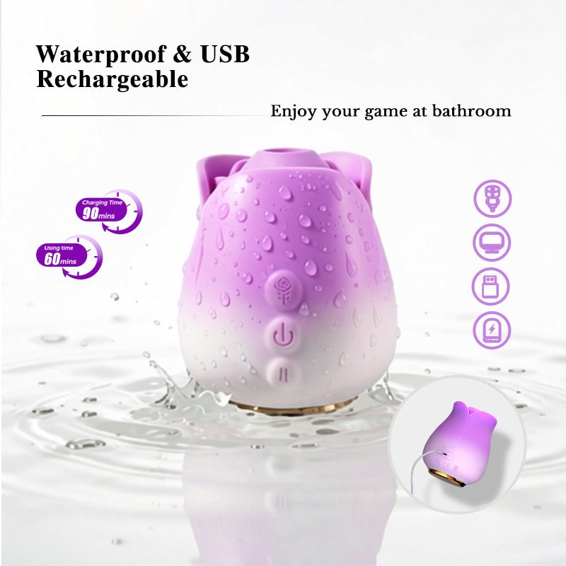 App-Controlled Rose Suction Vibrator