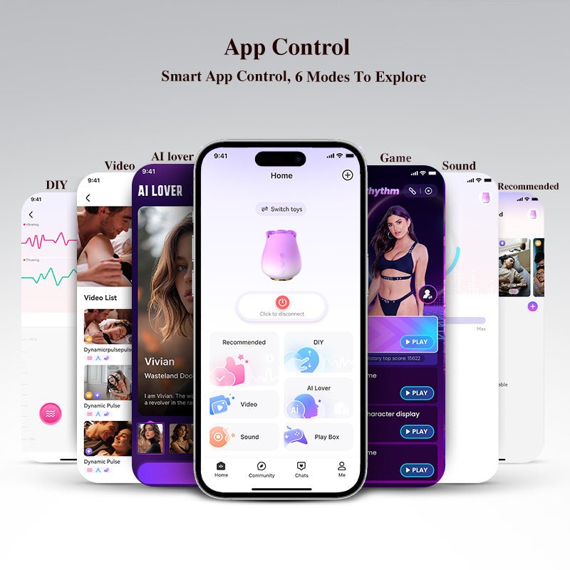 App-Controlled Rose Suction Vibrator