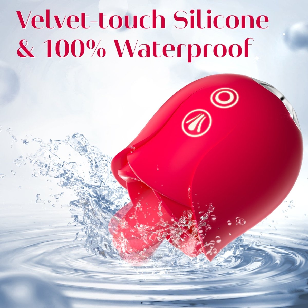Female Tongue Licking and vibratiing Rose Clitorial Stimulator