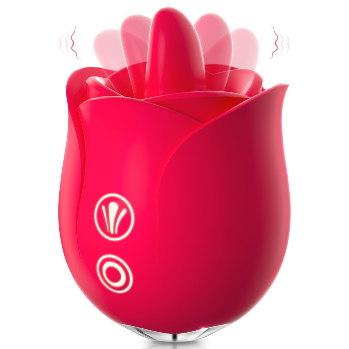 Female Tongue Licking and vibratiing Rose Clitorial Stimulator