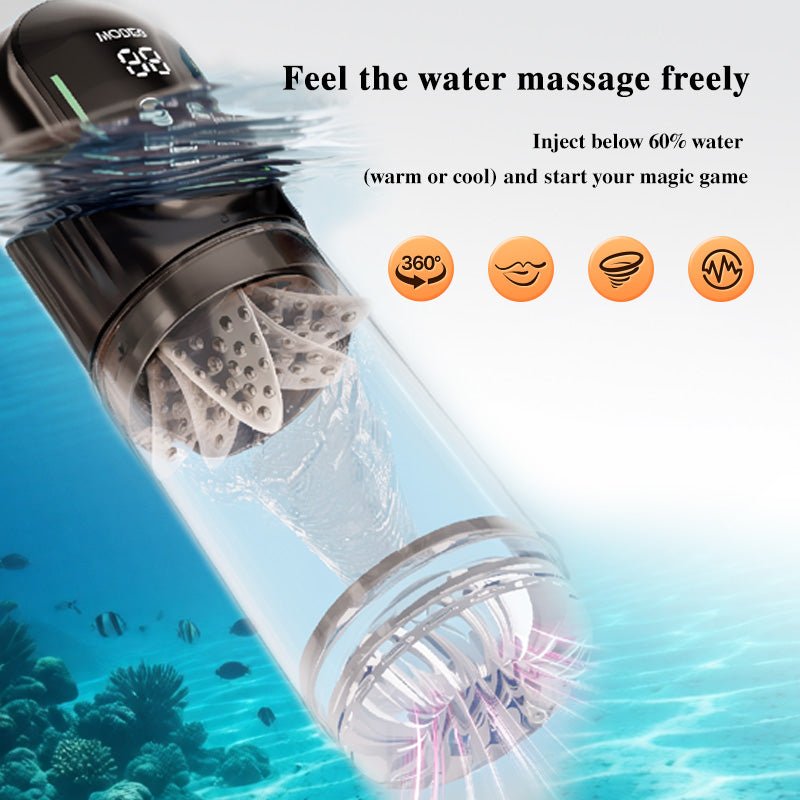 Suction, thrusting, and rotating male masturbator