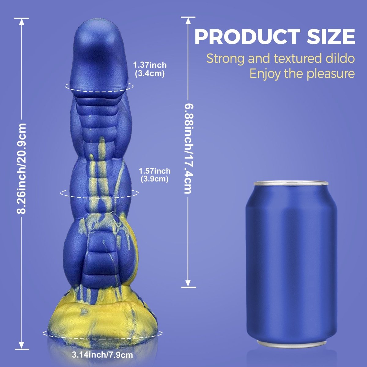 Huge 8.26inch Waterproof Body-Safe Realistic Monster Dildo with Suction Cup