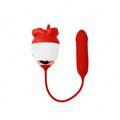 Thrusting Tongue-Licking Rose Vibrator