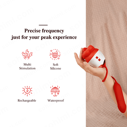 Thrusting Tongue-Licking Rose Vibrator