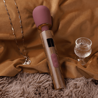 Wood-Textured Cordless Wand Massager