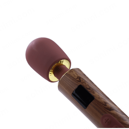 Wood-Textured Cordless Wand Massager