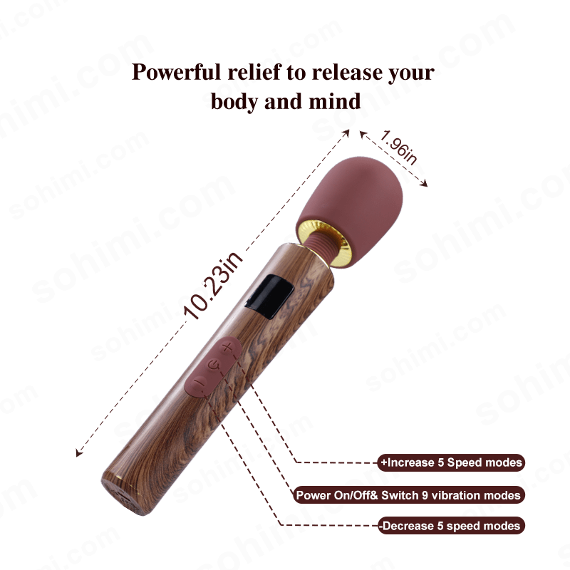 Wood-Textured Cordless Wand Massager