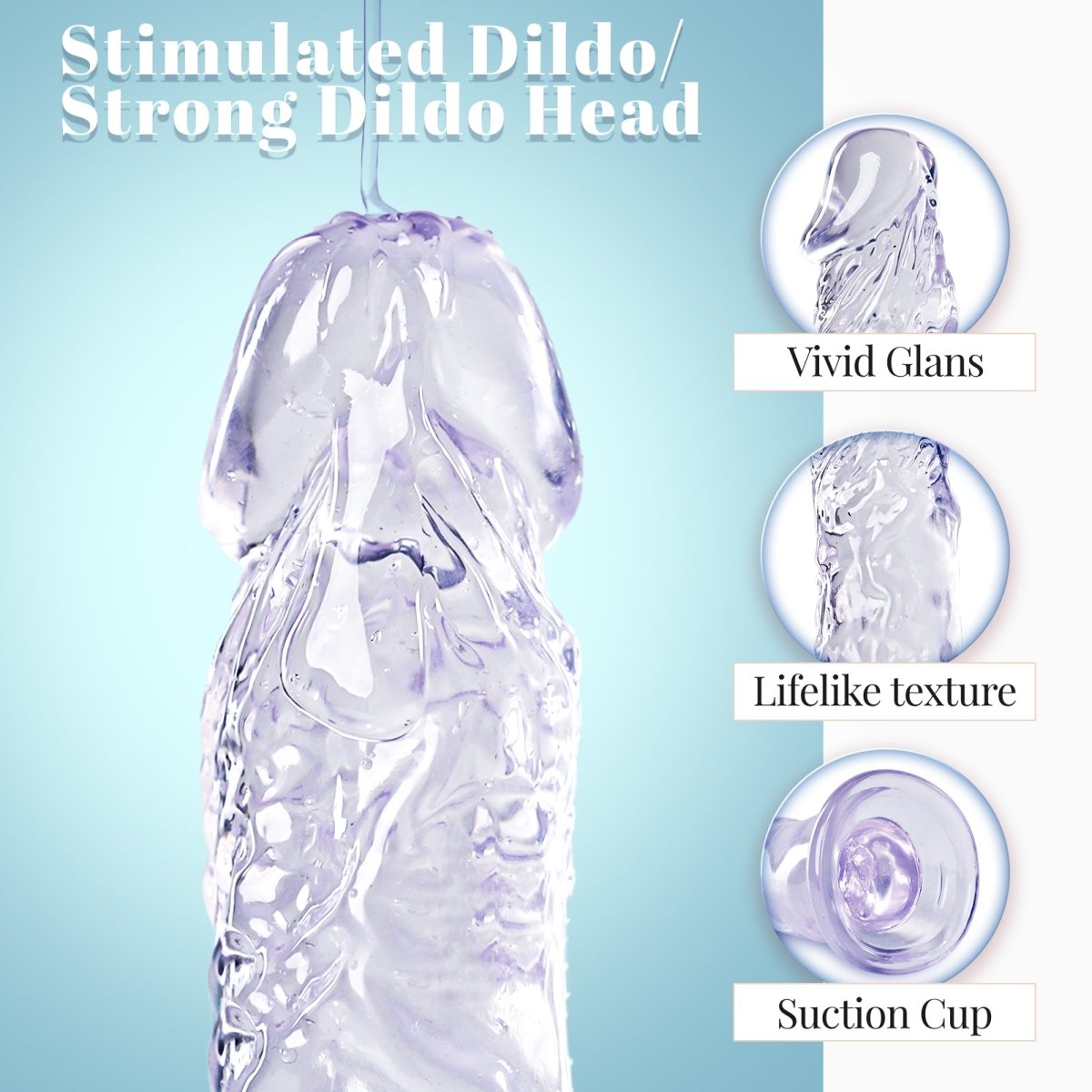 Transparent Silicone Dildo with Suction Cup