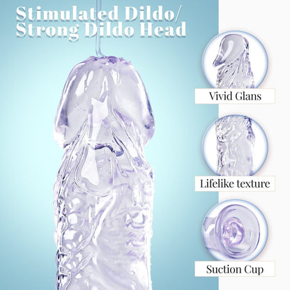 Transparent Silicone Dildo with Suction Cup