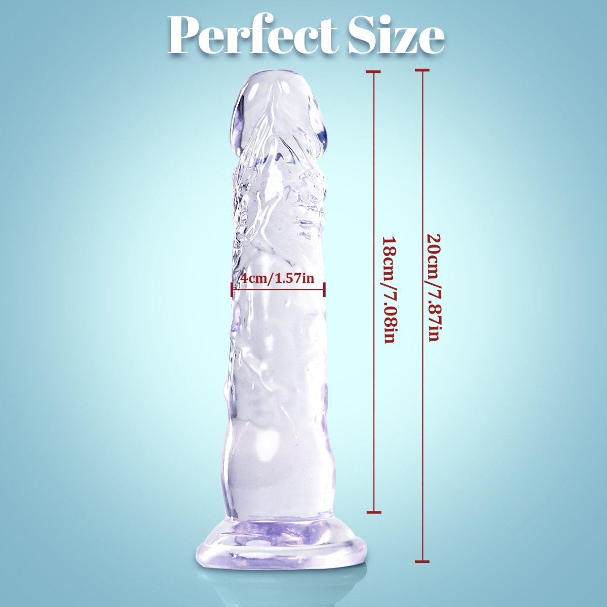 Transparent Silicone Dildo with Suction Cup