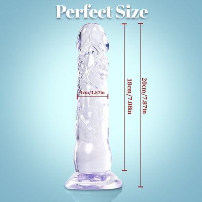 Transparent Silicone Dildo with Suction Cup