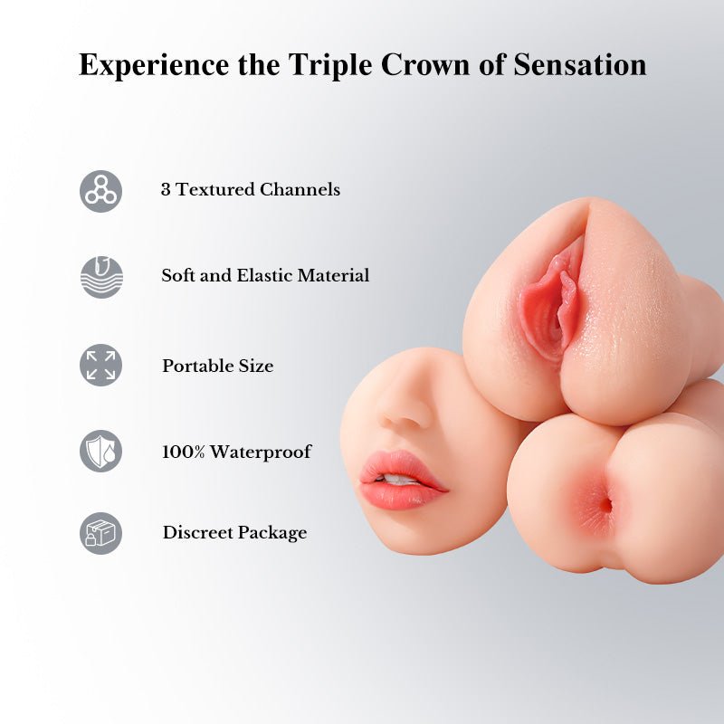 3-Pcs Pocket Pussy Set with 3D Textured Channels