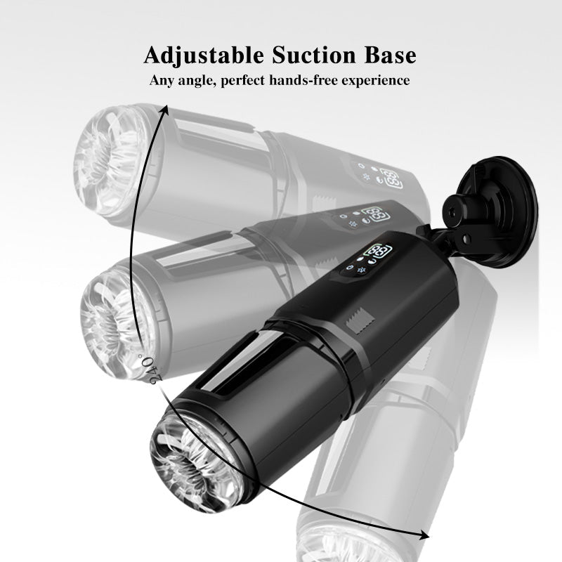 App-controlled thrusting and rotating male masturbator