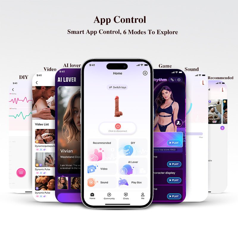 Dual Density App Control Thrusting Dildo