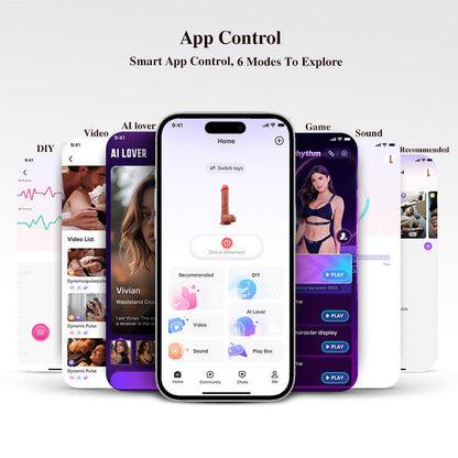Dual Density App Control Thrusting Dildo