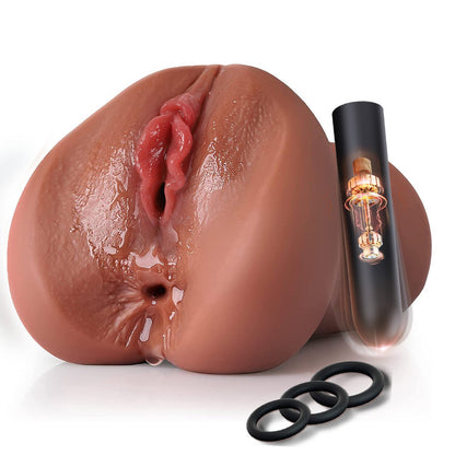 Realistic 3D Textured Pocket Pussy with Vibration Bullet and Rings