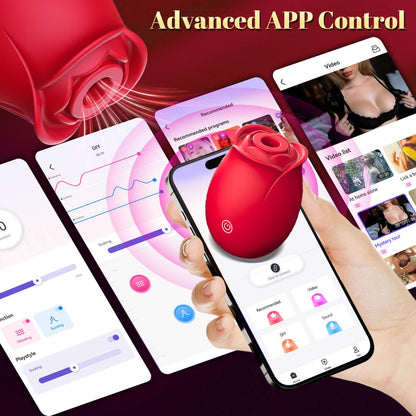 App-Controlled Double-Layer Rose Vibrator