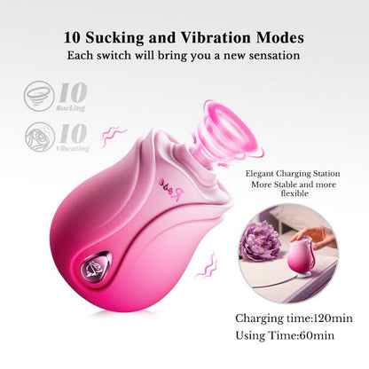 App-Controlled Suction Rose Vibrator