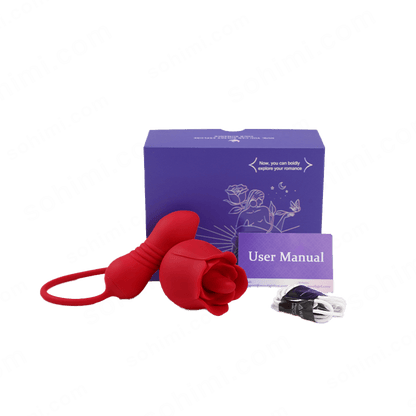 3-in-1 Tongue-Licking Rose Vibrator