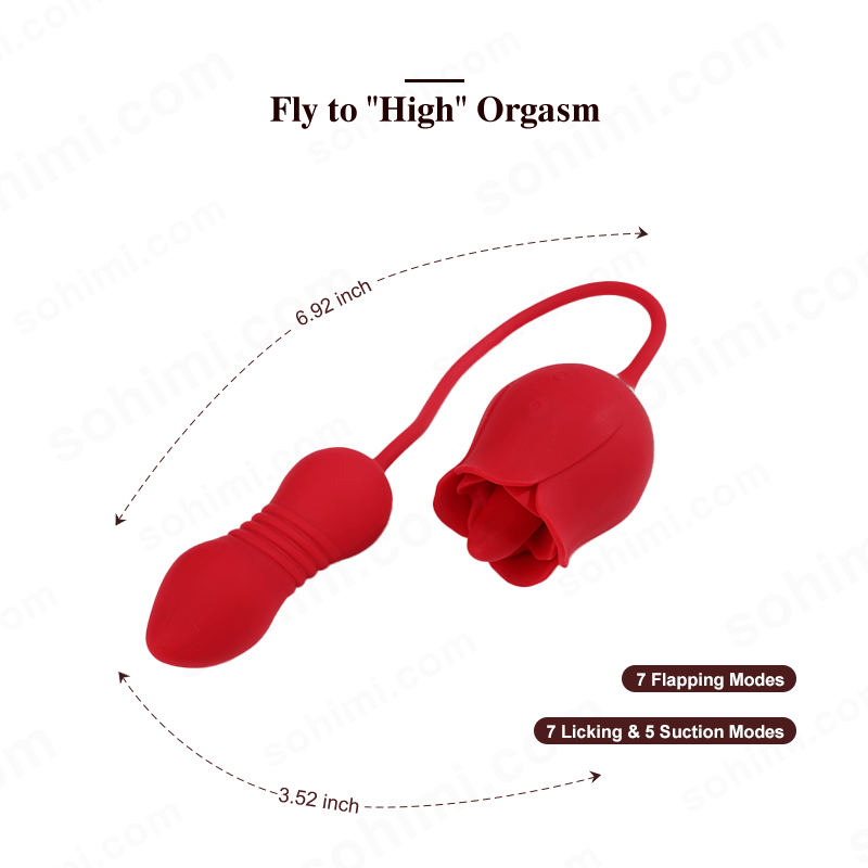 3-in-1 Tongue-Licking Rose Vibrator
