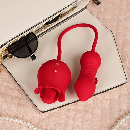 3-in-1 Tongue-Licking Rose Vibrator