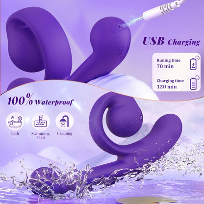 Snail G-Spot and Clit Waterproof Silicone Stimulator Vibrator